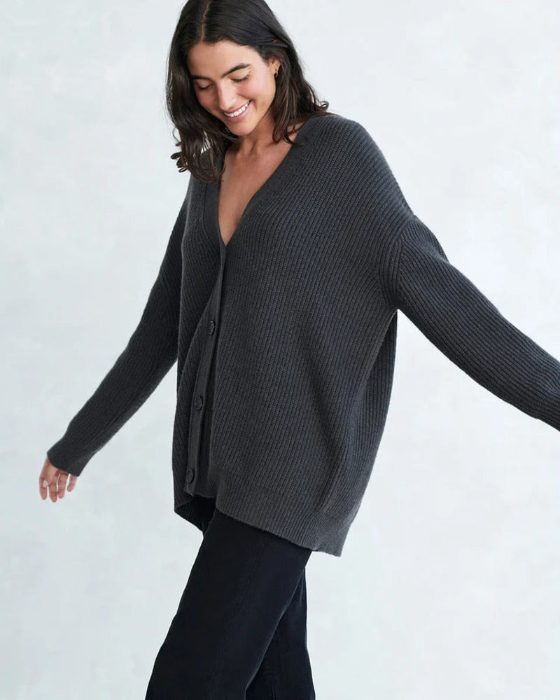 Idris | Women's Longline Cardigan with Relaxed Fit and Extended Sleeves