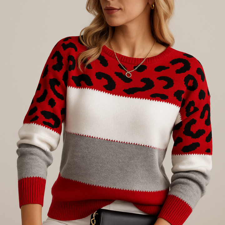 Ulla | Women's Knit Sweater with Repeating Pattern Design