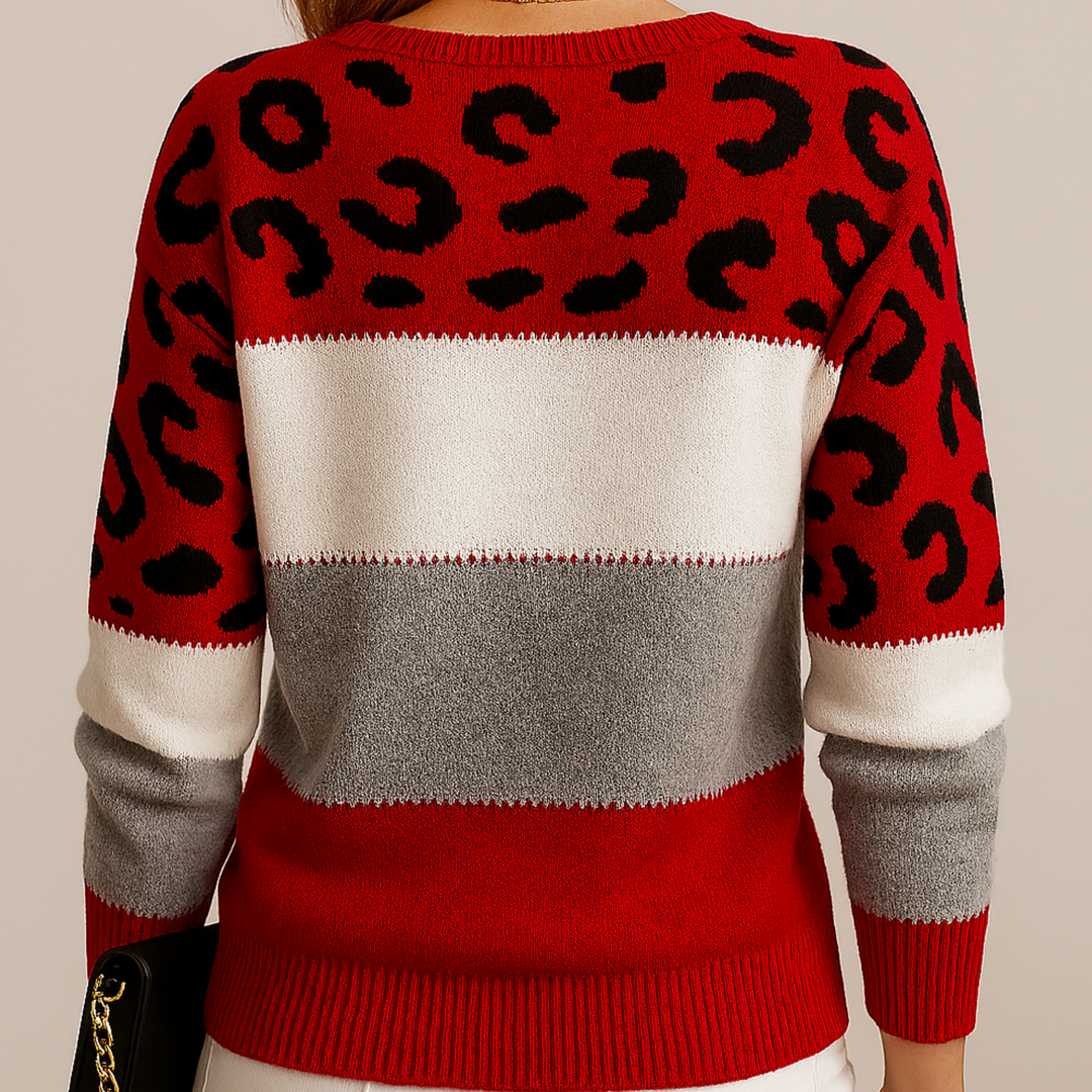 Ulla | Women's Knit Sweater with Repeating Pattern Design