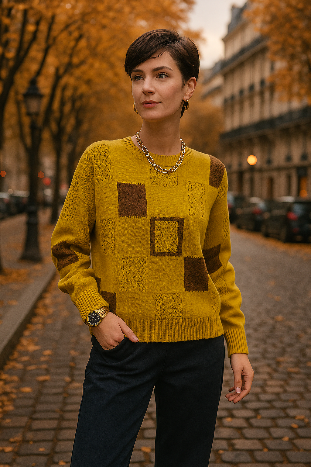 Aymbr - Stylish Graphic Knit Sweater