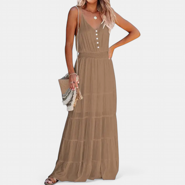 LUANA | V-Neck Sleeveless Maxi Dress