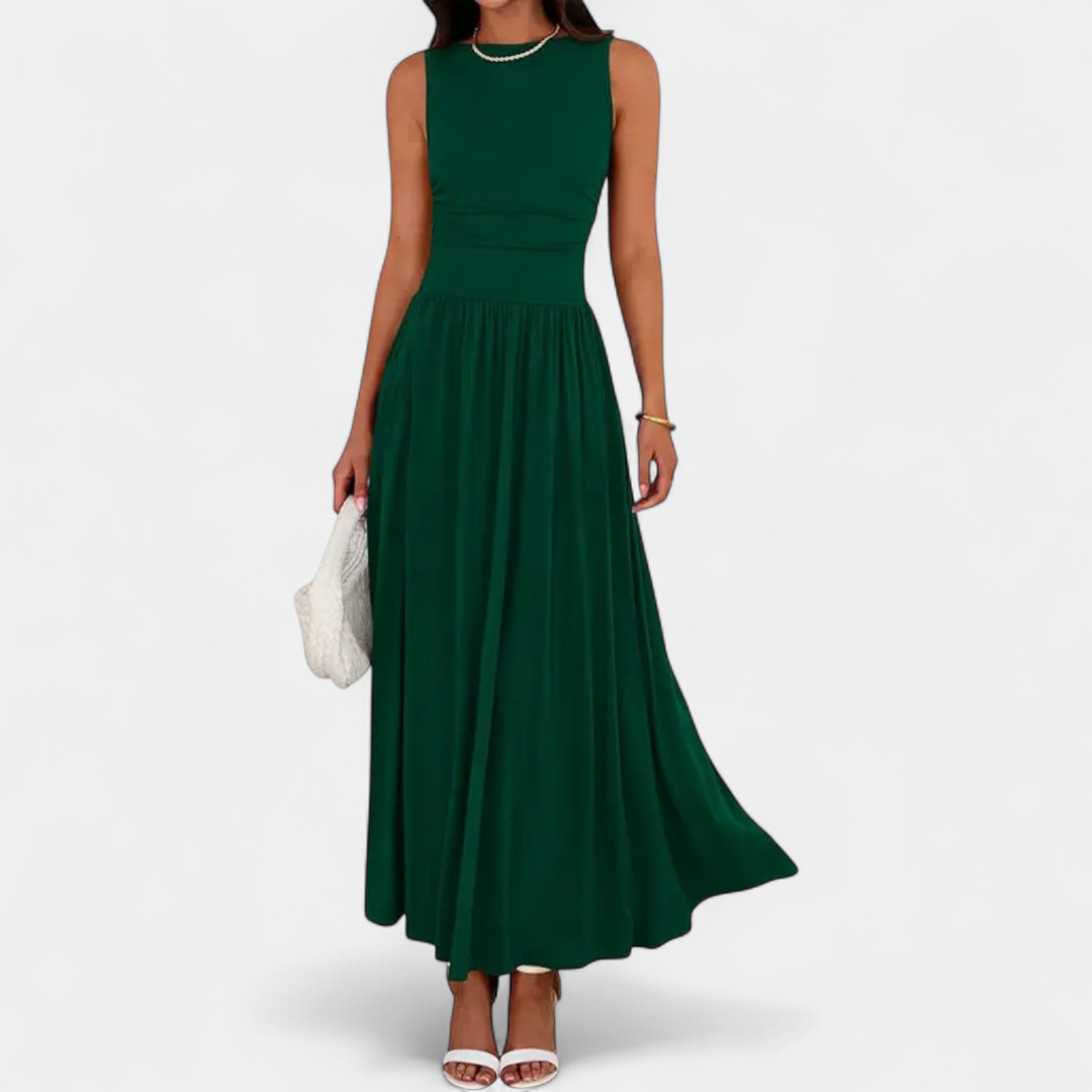 DALIA | Flowy Maxi Dress with Ruched High Waist