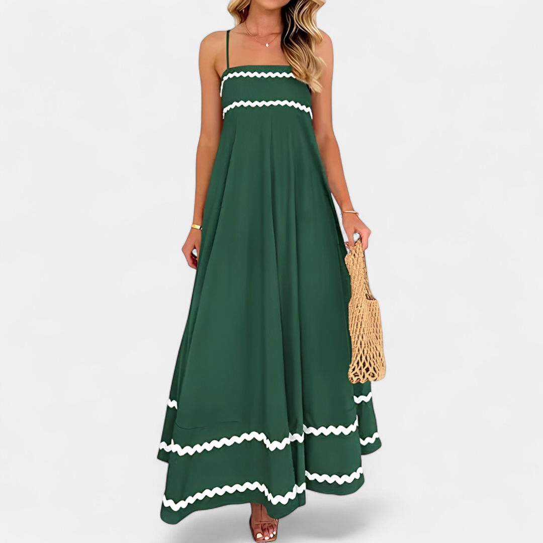 SERENA | Sleeveless Maxi Dress with Ruffled Flow