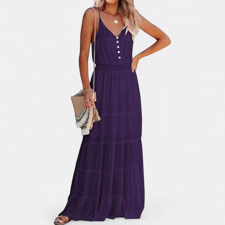 LUANA | V-Neck Sleeveless Maxi Dress