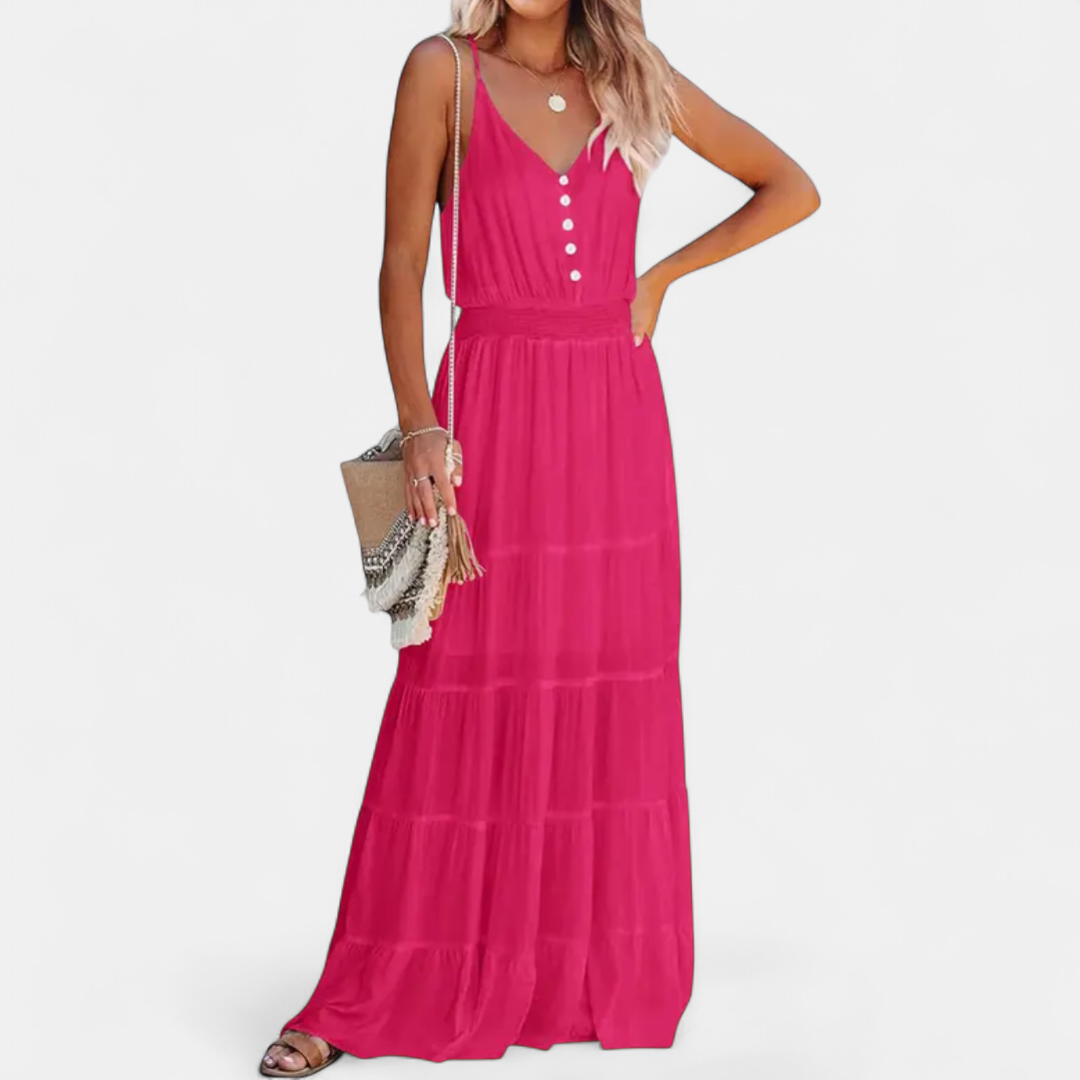 LUANA | V-Neck Sleeveless Maxi Dress