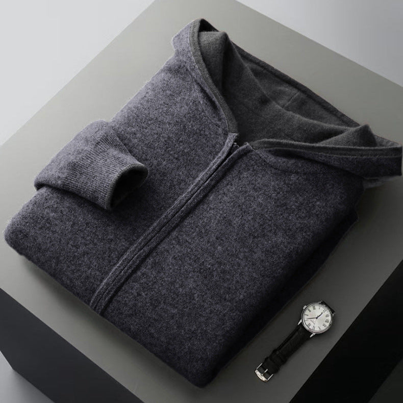 Nolan | Men's Reversible Cashmere Hoodie with Dual-Tone Design