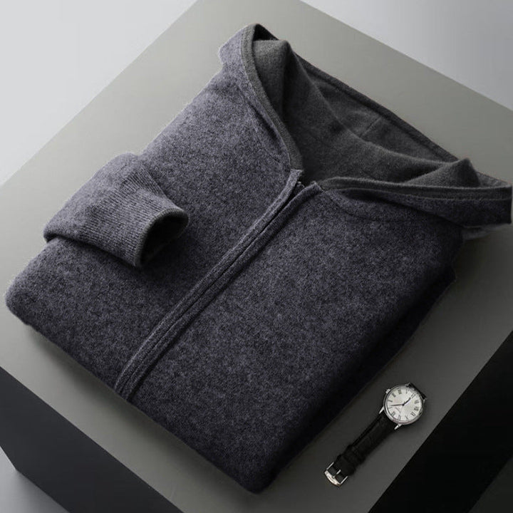 Nolan | Men's Reversible Cashmere Hoodie with Dual-Tone Design