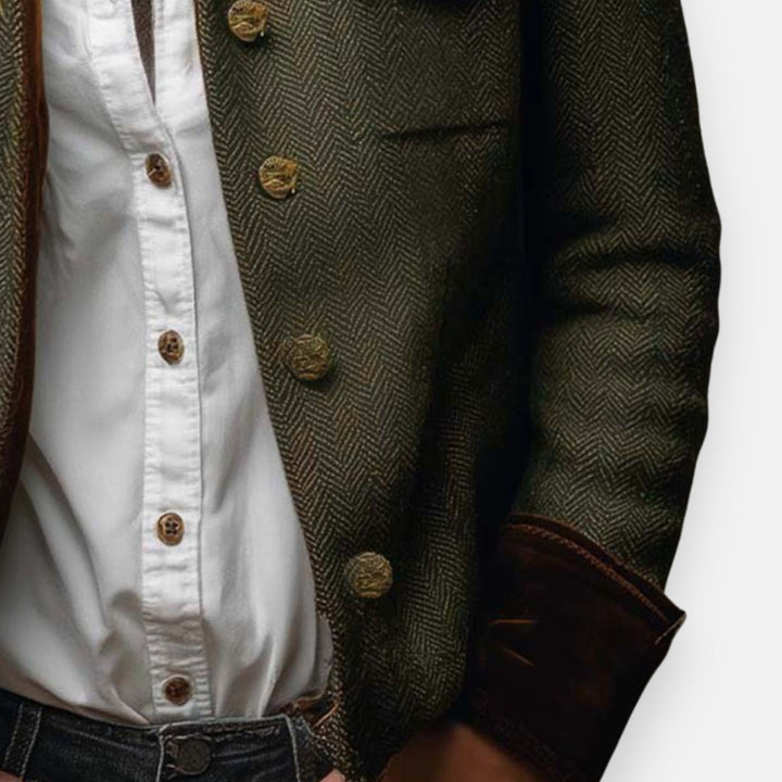 Eleanor | Women's Tweed Jacket with Velvet Trim Accents