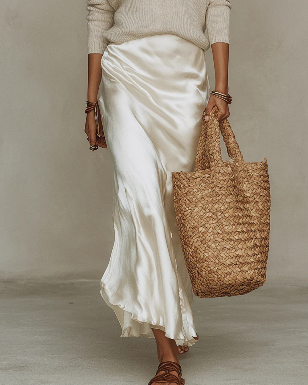 Betsy | Satin Midi Dress and Coordinating Jumper Set