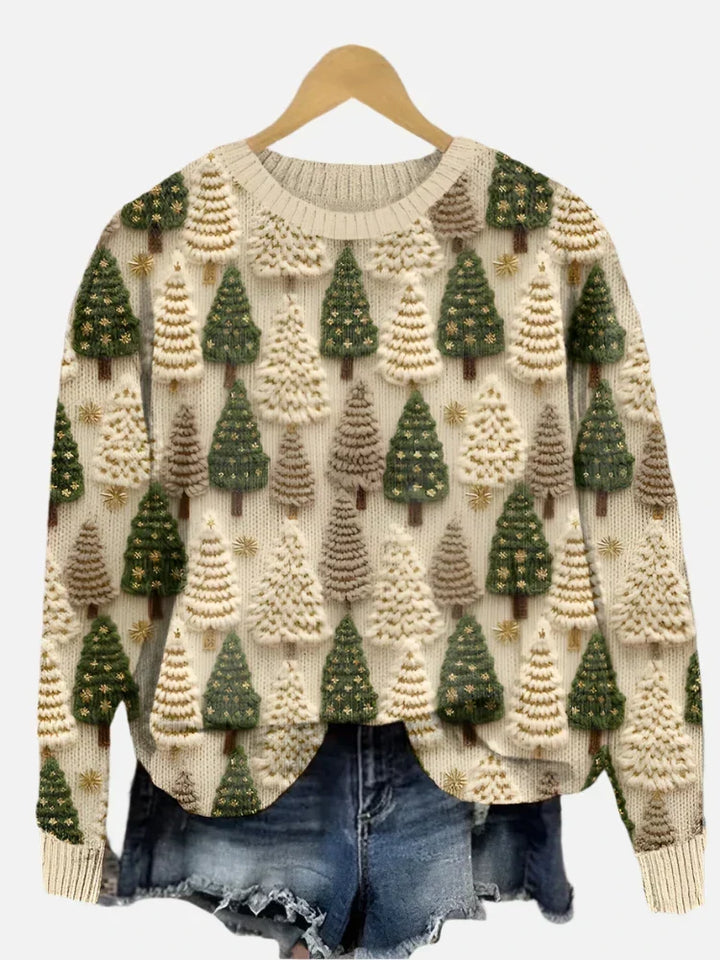 Alexa | Women's Festive Knitted Christmas Tree Sweater