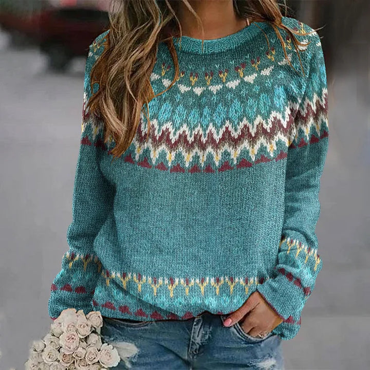 Finley | Women's Relaxed Boho Wave Knit Sweater