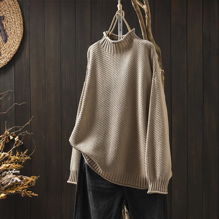 Grace | Women's Relaxed Waffle Knit Sweater with Versatile One-Size Drape