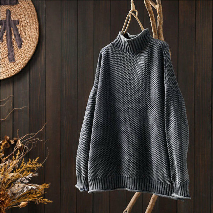 Grace | Women's Relaxed Waffle Knit Sweater with Versatile One-Size Drape