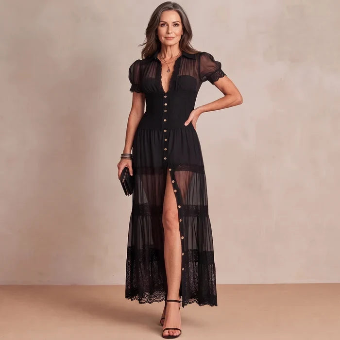 Sophia | Women's Sheer Lace Maxi Dress
