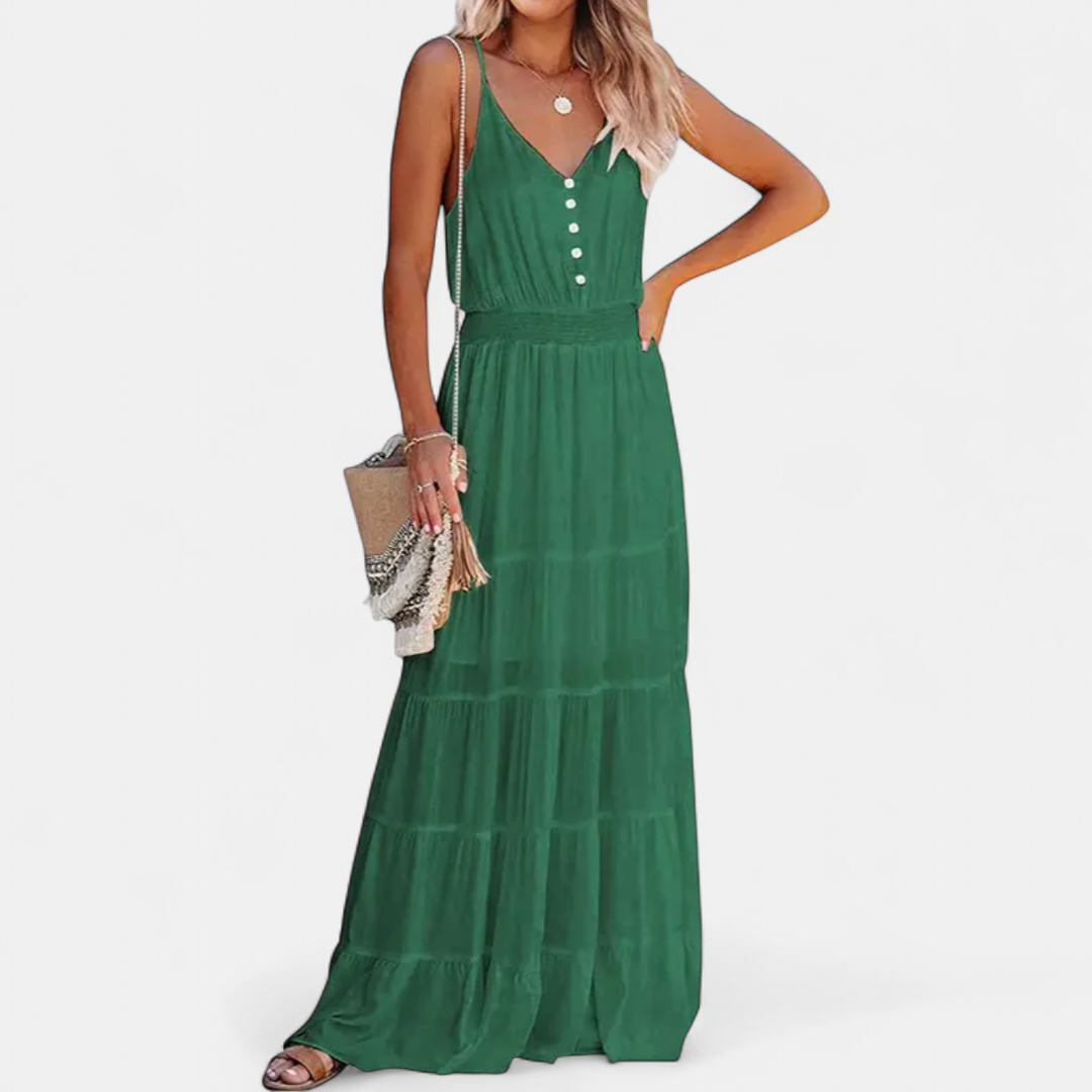 LUANA | V-Neck Sleeveless Maxi Dress