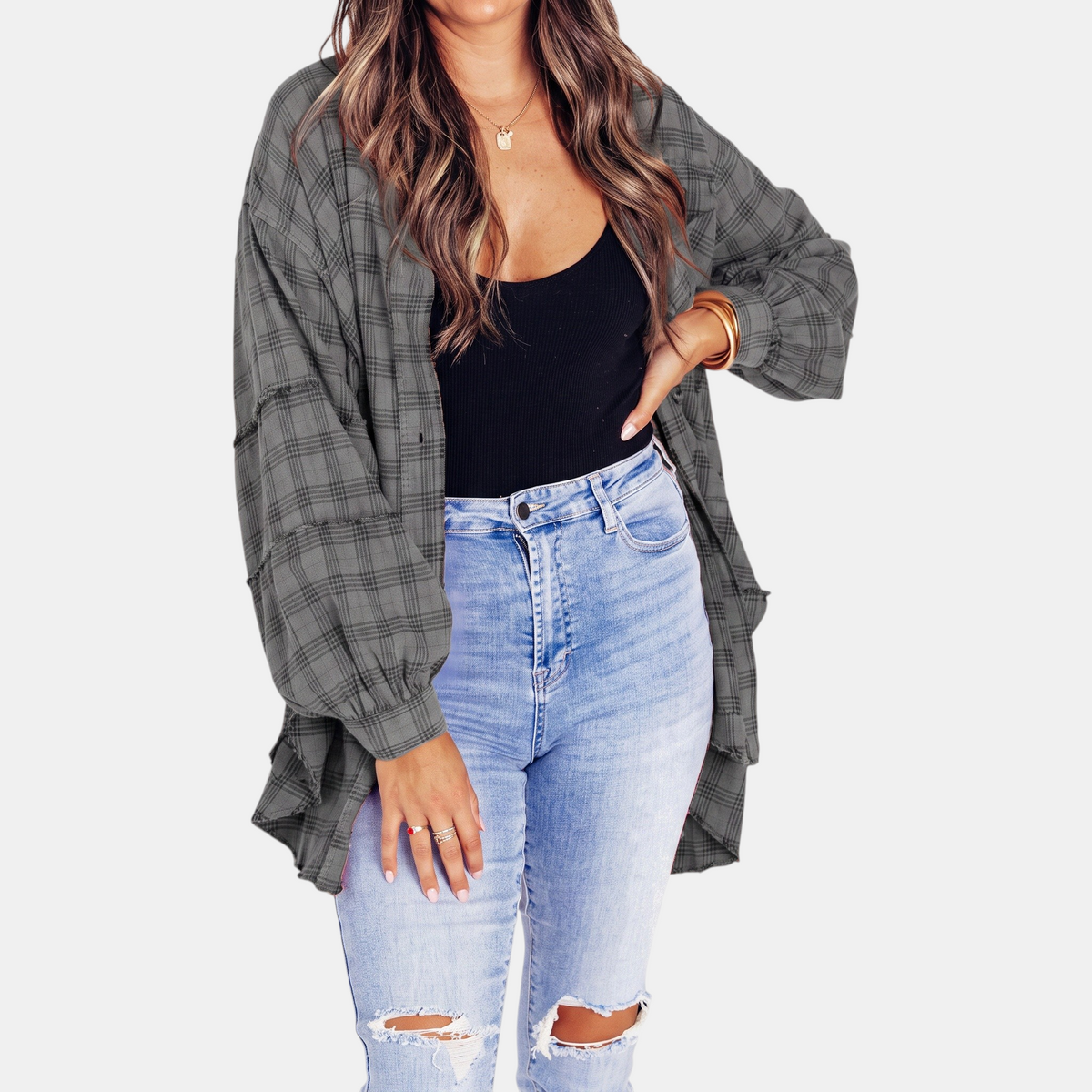 ZOEY | OVERSIZED LANTERN-SLEEVE SHIRT