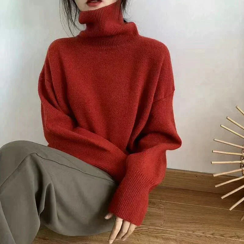 Mira - Cozy Turtleneck Knit Sweater