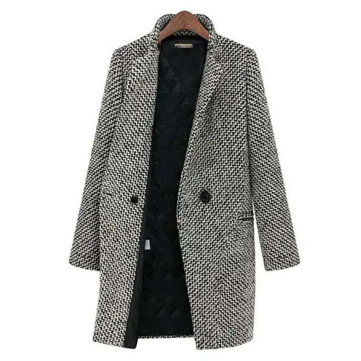 Riley | Women's V-Neck Single Button Wool Blend Blazer Coat