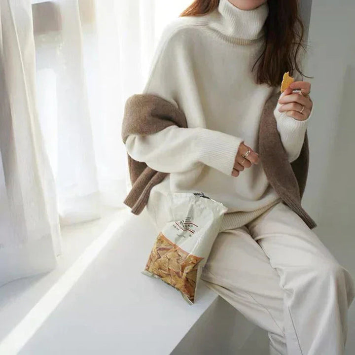 Mira - Cozy Turtleneck Knit Sweater