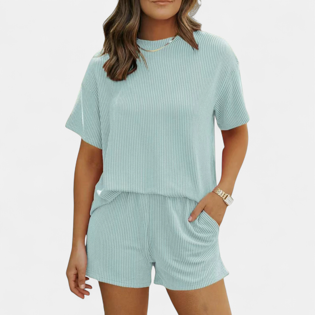 QUINN™ – Cozy Ribbed Relaxed Two-Piece Loungewear Set