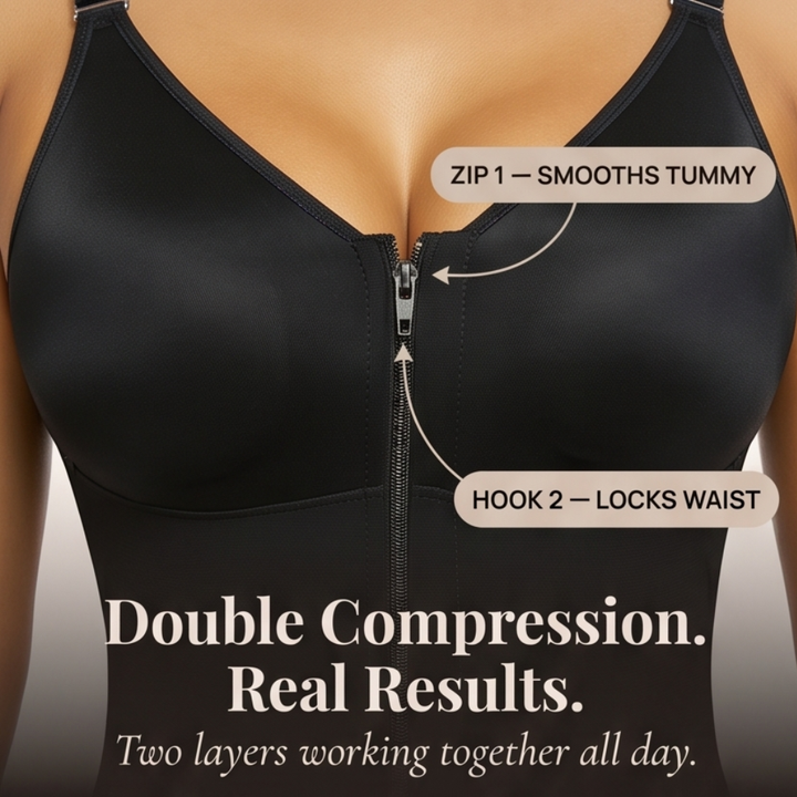 Sculptessa – Tummy Control Zip-Up Shapewear Bodysuit