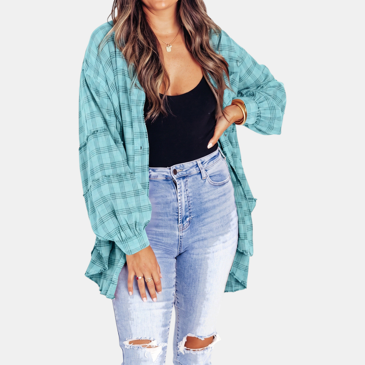 ZOEY | OVERSIZED LANTERN-SLEEVE SHIRT