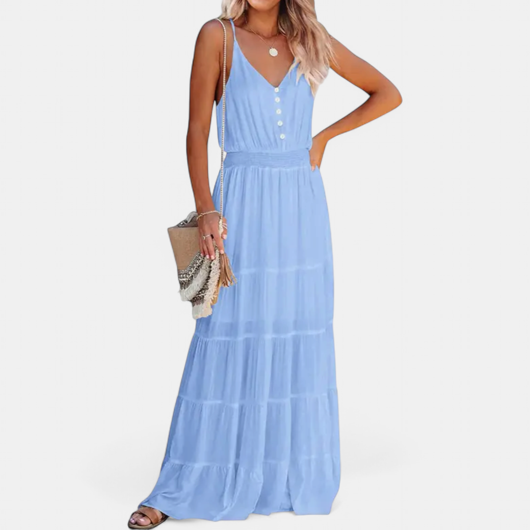 LUANA | V-Neck Sleeveless Maxi Dress