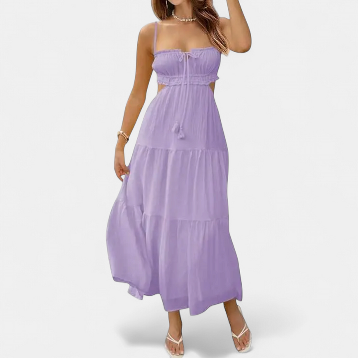 XIOMARA | Alluring Backless Maxi Dress with Spaghetti Straps