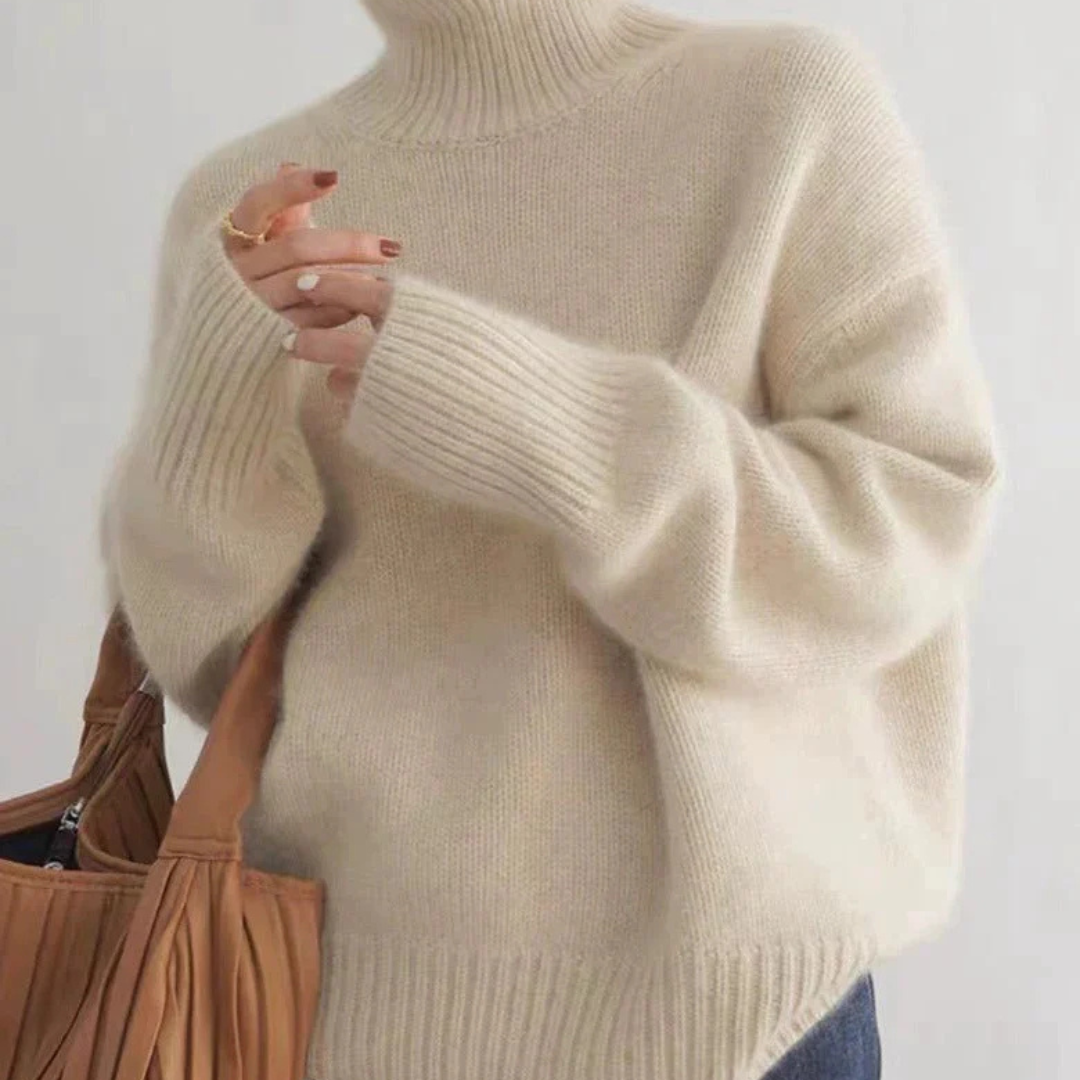 Soft Knit Women's Cashmere Turtleneck Sweater | Regular Fit | Ribbed Neck and Cuffs | Perfect for Office and Everyday Wear