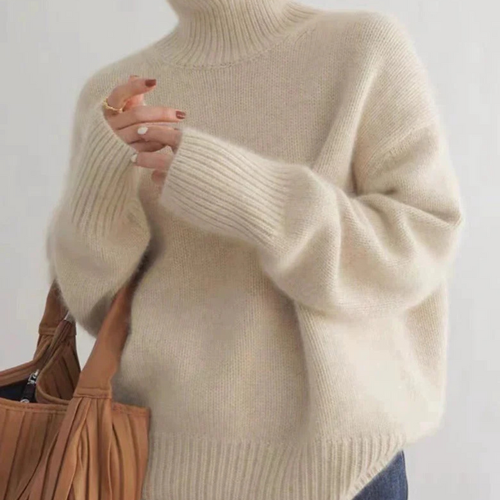 Soft Knit Women's Cashmere Turtleneck Sweater | Regular Fit | Ribbed Neck and Cuffs | Perfect for Office and Everyday Wear
