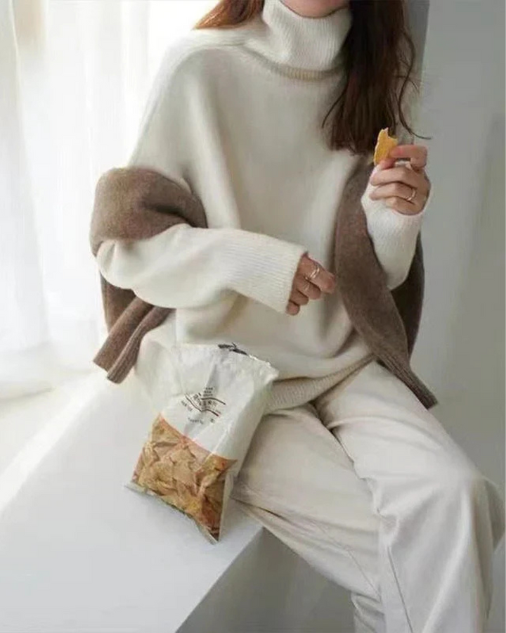 Soft Knit Women's Cashmere Turtleneck Sweater | Regular Fit | Ribbed Neck and Cuffs | Perfect for Office and Everyday Wear