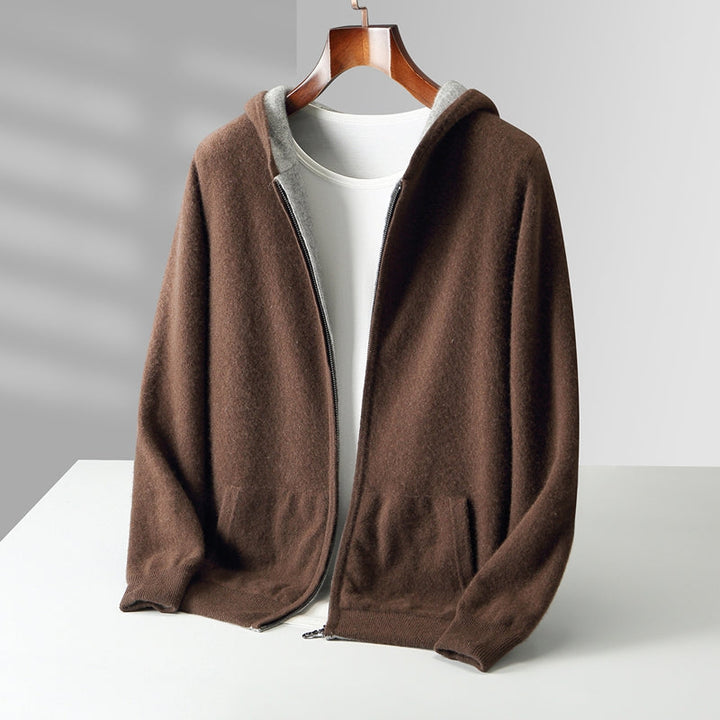 Nolan | Men's Reversible Cashmere Hoodie with Dual-Tone Design