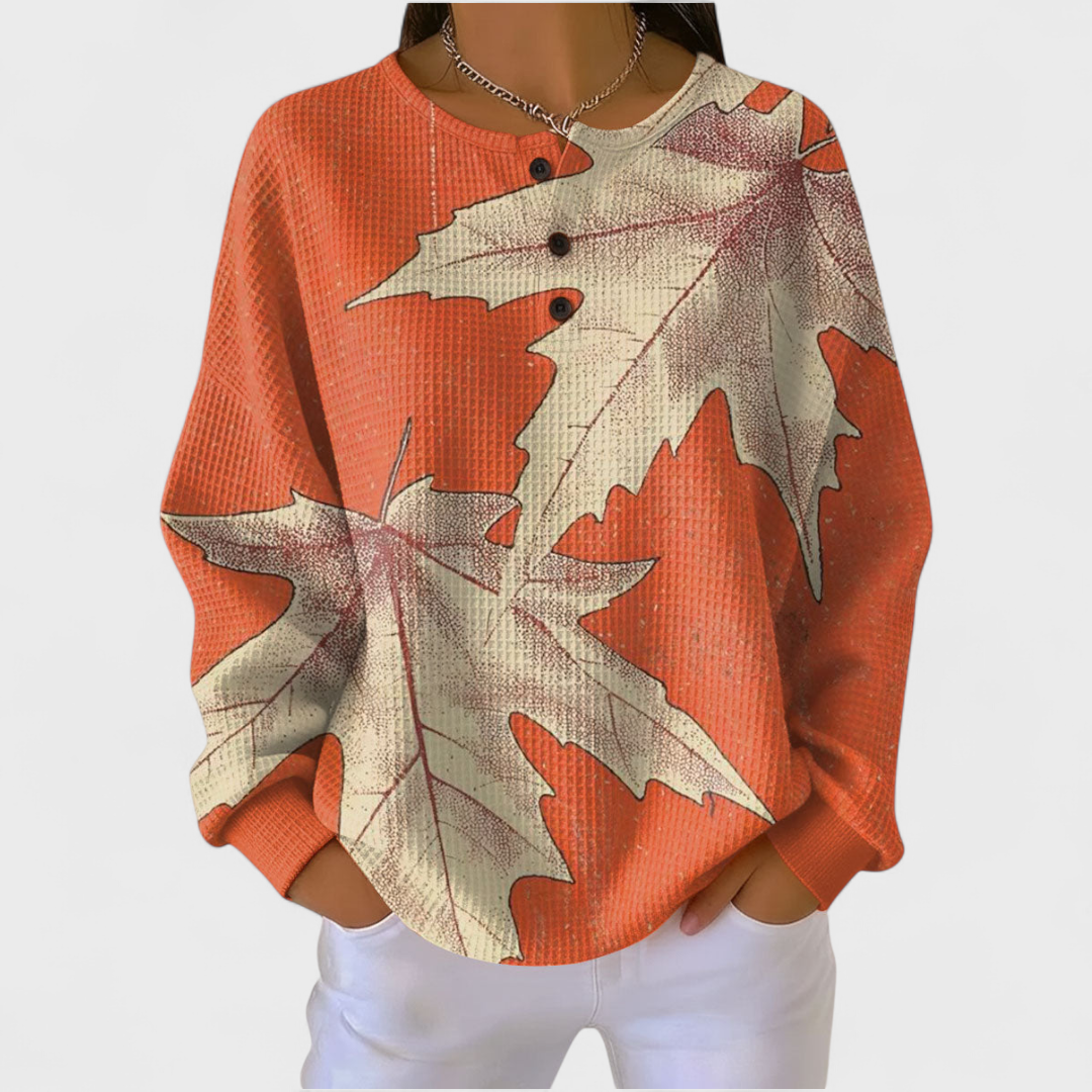 Isabel | Fall Leaf Print Sweater