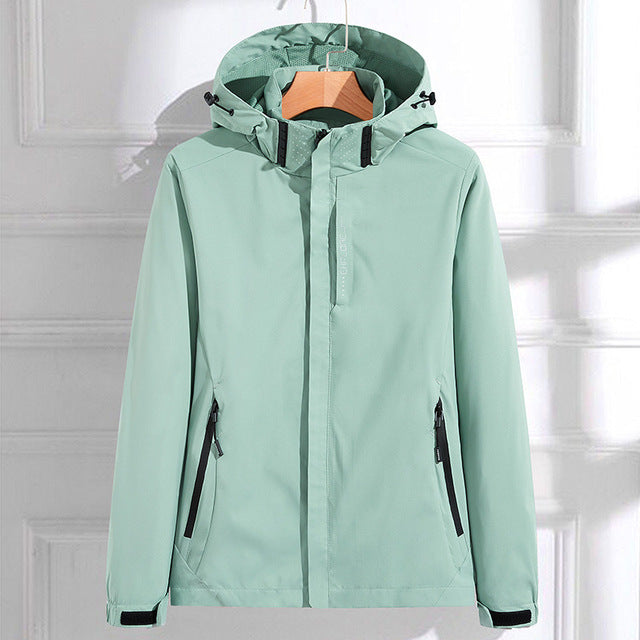 Seraphina | Women's Hooded Waterproof Windbreaker with Zippered Pockets