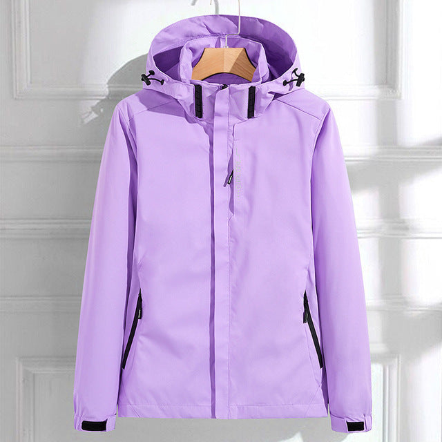 Seraphina | Women's Hooded Waterproof Windbreaker with Zippered Pockets
