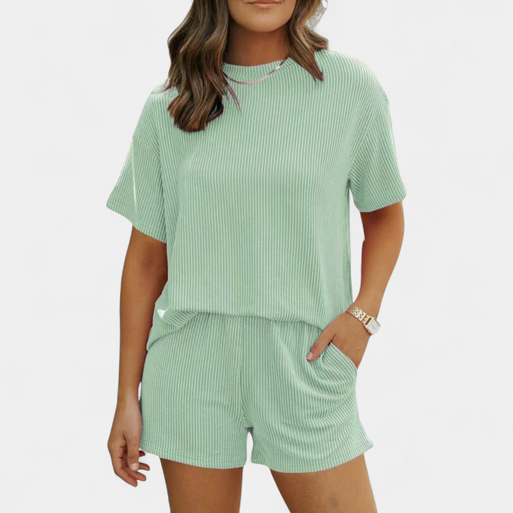QUINN™ – Cozy Ribbed Relaxed Two-Piece Loungewear Set