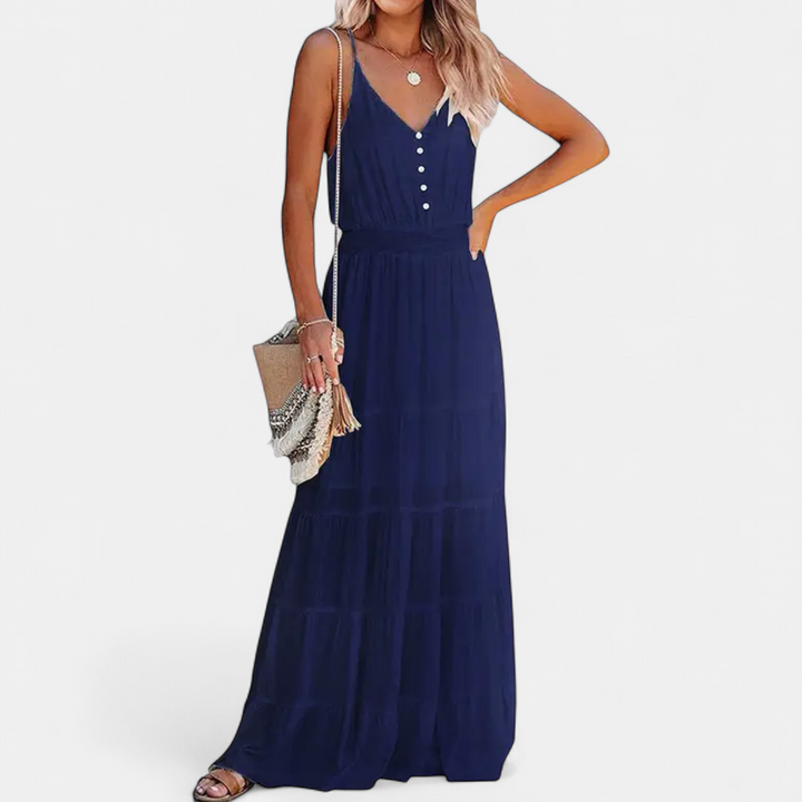 LUANA | V-Neck Sleeveless Maxi Dress