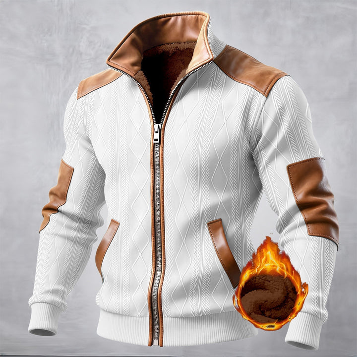 Textured Jacket with Zipper and Effect Details