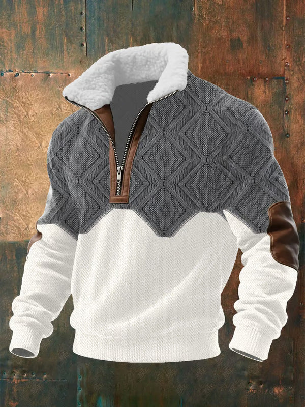 Lachlan | Men's Fleece-Lined Winter Pullover with Structured Knit