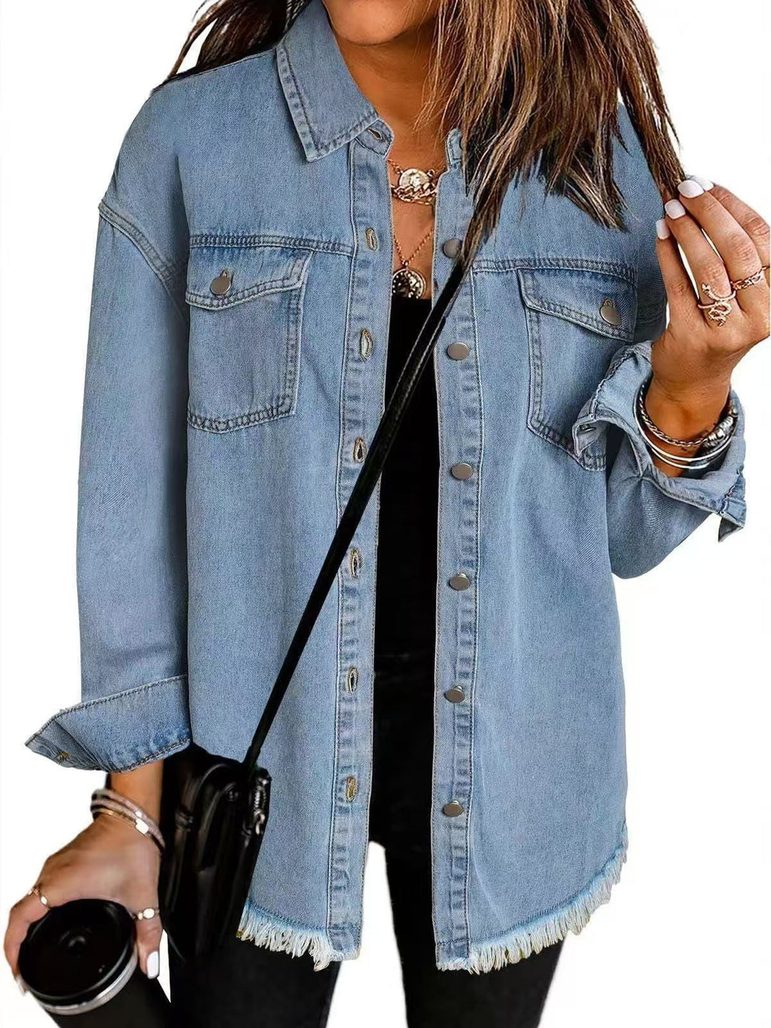 Roxane | Women's Everyday Denim Jacket with Chest Pockets
