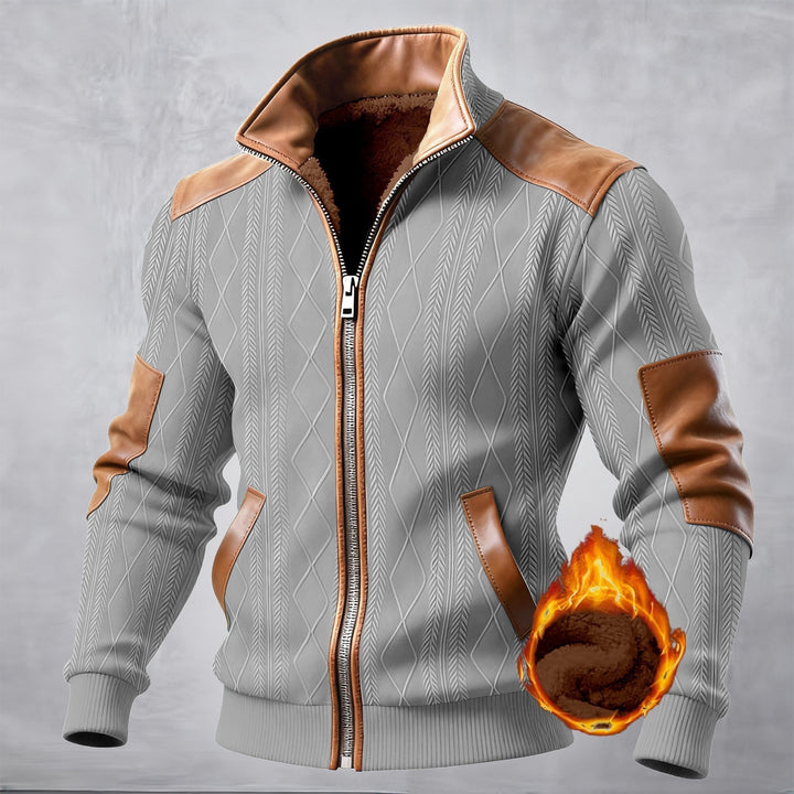 Textured Jacket with Zipper and Effect Details