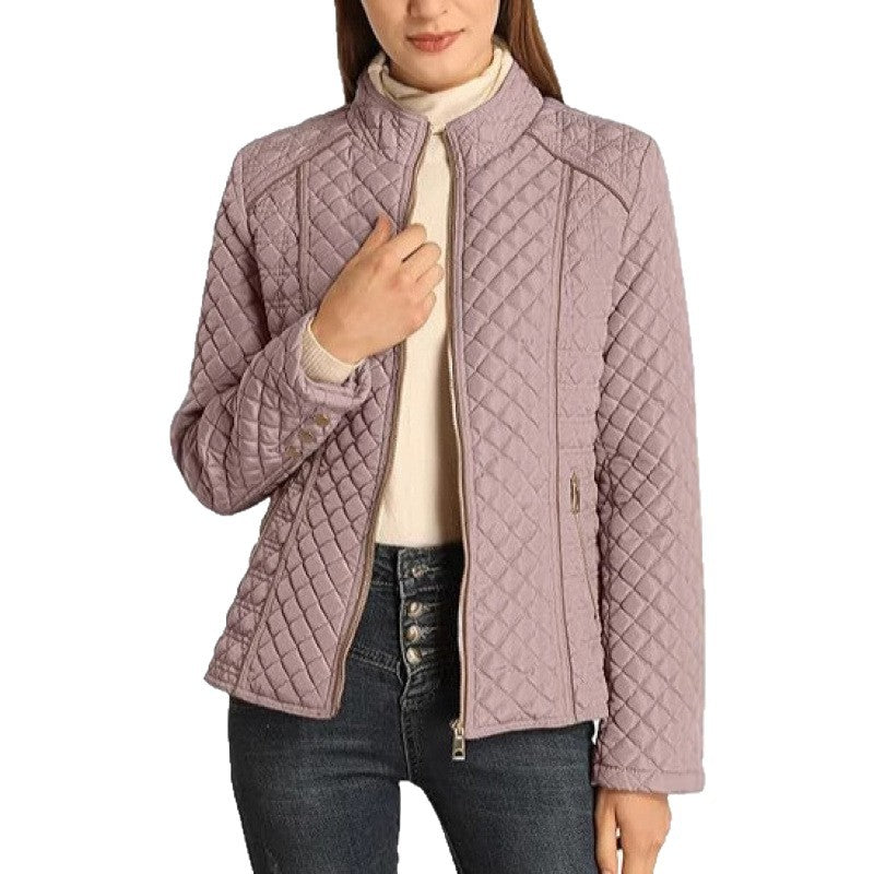 Women's Lightweight Quilted Down Jacket with High Collar | Regular Fit | Zip Pockets | Casual Winter Coat for Everyday Wear