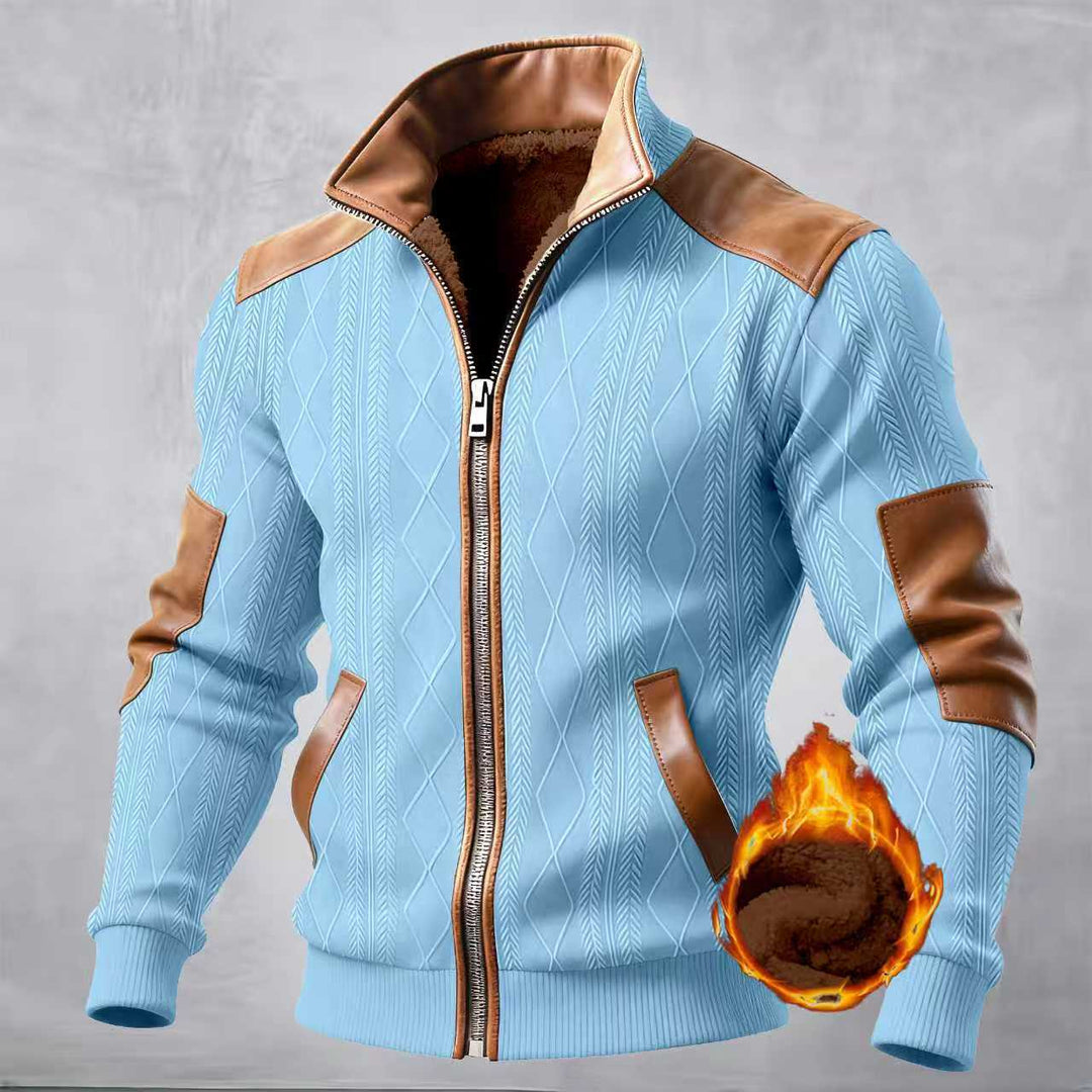 Textured Jacket with Zipper and Effect Details