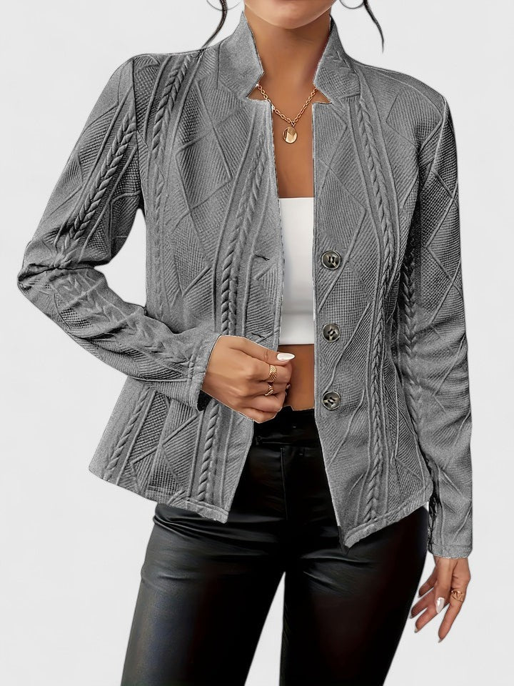 Maurelle | Women's Structured Jacket with Textured Geometric Design