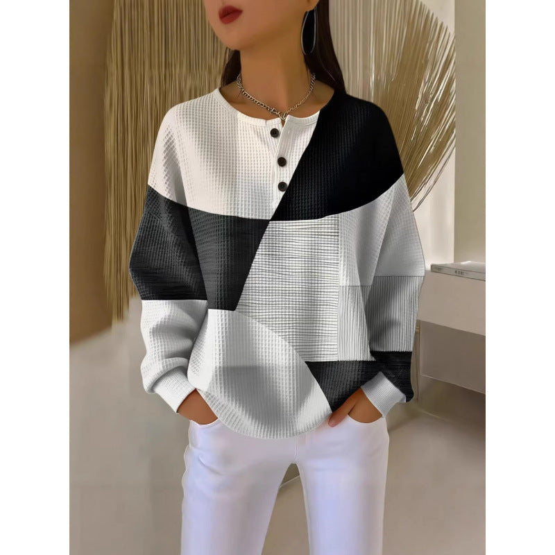 Grace | Black-and-White Colorblock Sweater