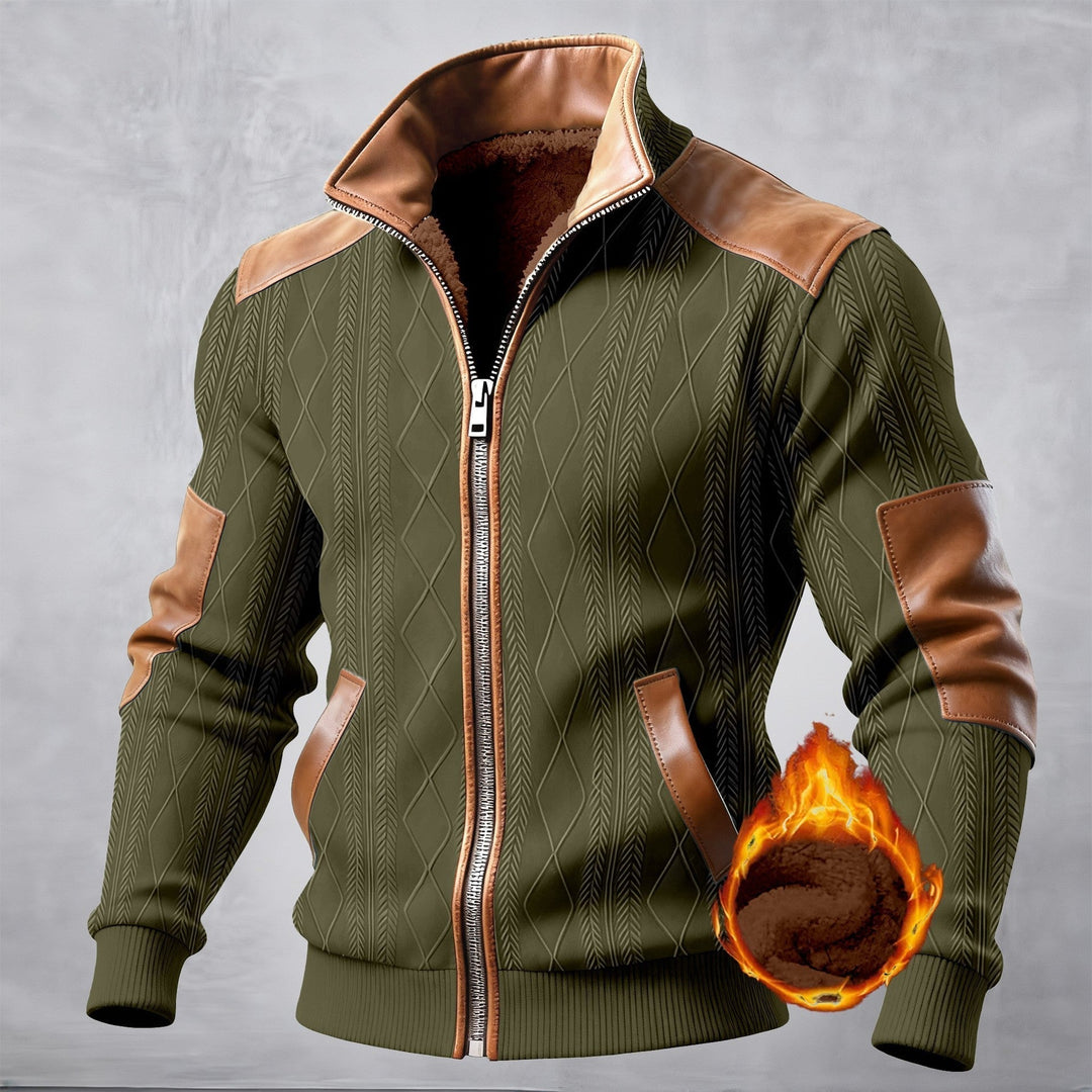 Textured Jacket with Zipper and Effect Details