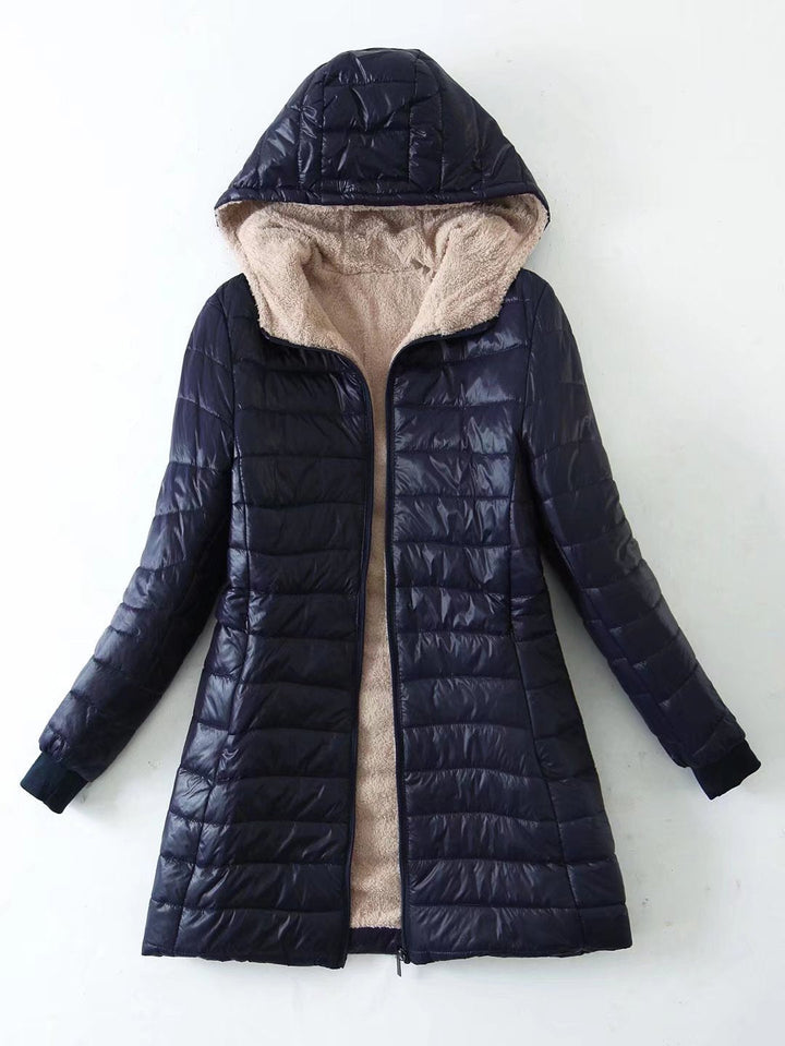 Vicky | Women's Longline Puffer Jacket with Fleece Lining and Cushioned Comfort