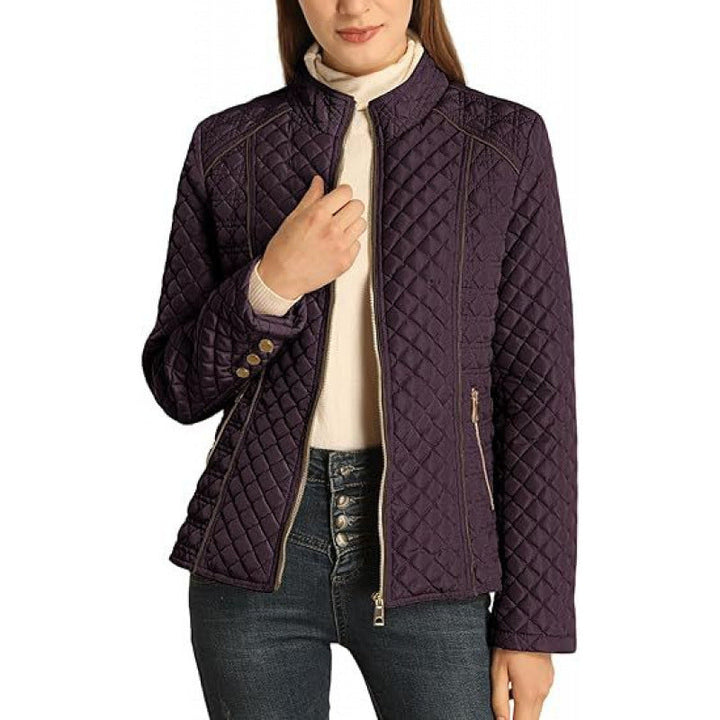 Women's Lightweight Quilted Down Jacket with High Collar | Regular Fit | Zip Pockets | Casual Winter Coat for Everyday Wear