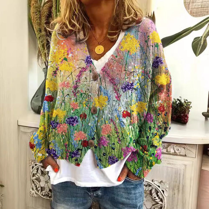 Ailish | Women's Boho-Inspired Cardigan with Colorful Pattern Blend