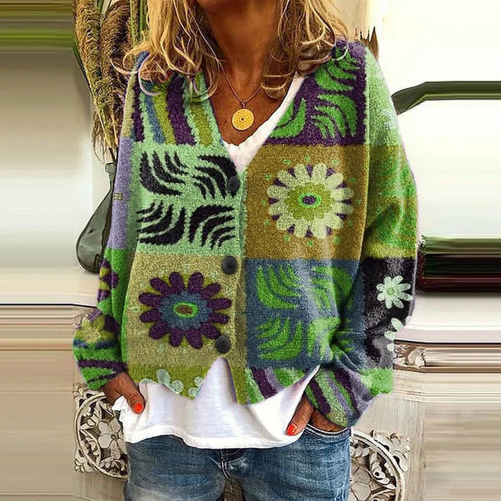 Ailish | Women's Boho-Inspired Cardigan with Colorful Pattern Blend